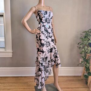 Vintage Y2K Adrianna Papell Floral Midi Dress Sequins Rhinestone Fairycore 2